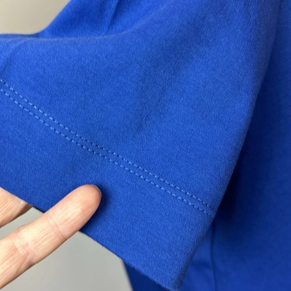 NWOT Royal blue short sleeve t-shirt hummingbird embroidery blue  crystals 10-12 - Picture 5 of 7